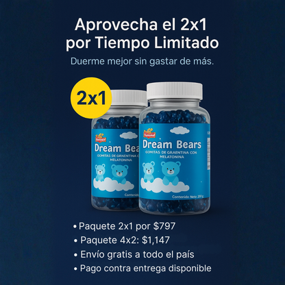 DREAM BEARS | Gomitas Para Dormir Mejor ¡OFERTA 2x1 + 40% OFF!!