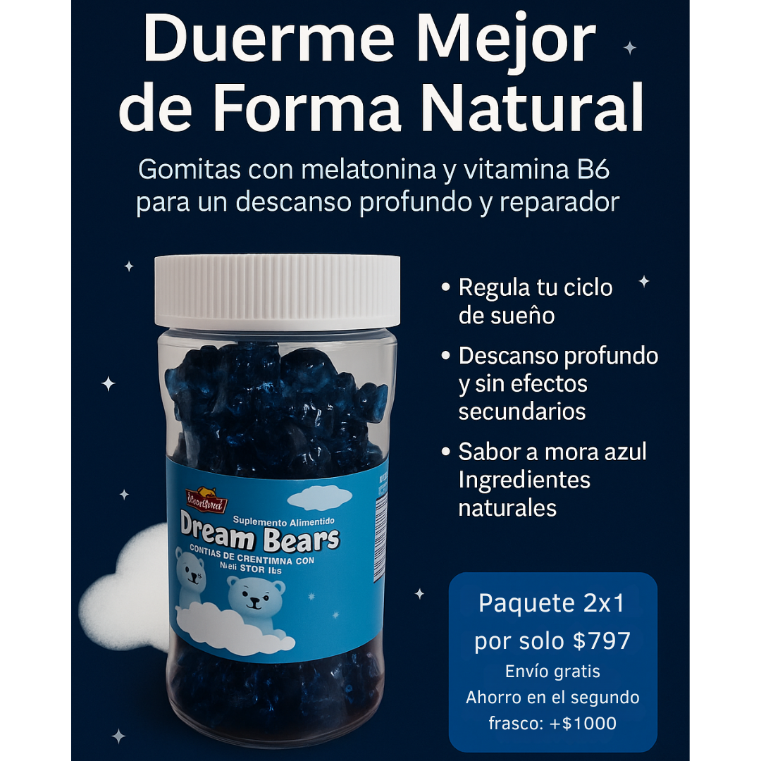 DREAM BEARS | Gomitas Para Dormir Mejor ¡OFERTA 2x1 + 40% OFF!!